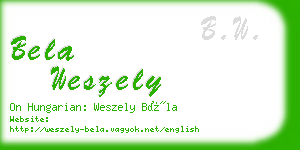 bela weszely business card